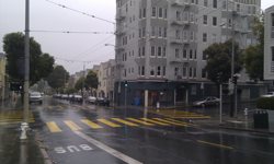 Rainy street in San Francisco